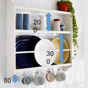 Bsci Mdf 15kg Space Saving 80cm, How Much Space To Leave Between Kitchen Shelves