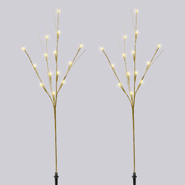 LED Twig Starburst Brown Flexible Branch Hanging Lights String, Battery ...