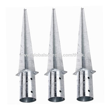 Martillo redondo de poste galvanizado en caliente en manga/anclaje de poste de manga de tierra
