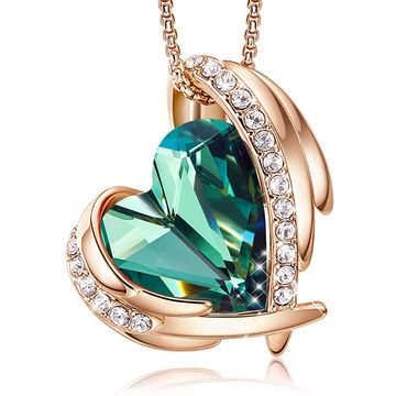 Women Fashion Jewelry Crystal Rhinestone Heart Pendant Necklace 1PC Gift