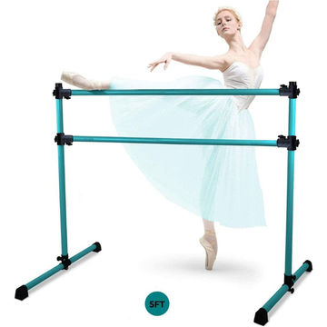 4FT Height Adjustable Aluminium Double Pole Dance Ballet Barre