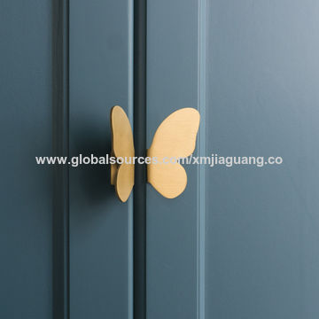 Buy China Wholesale Nordic Light Luxury Brass Handle Wardrobe Door Cabinet  Drawer Furniture Golden Butterfly Knob & Cabinet Knobs $3.13 |  Globalsources.com