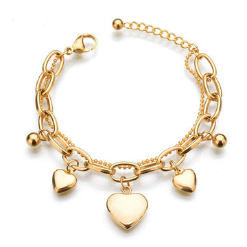 Chunky Double Chain Bracelet Gold