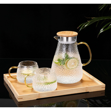 Home Heat Resistant Glass Water Pitcher Hammer Cold Kettle Cool Water  Bottles Juice Tea Pot With
