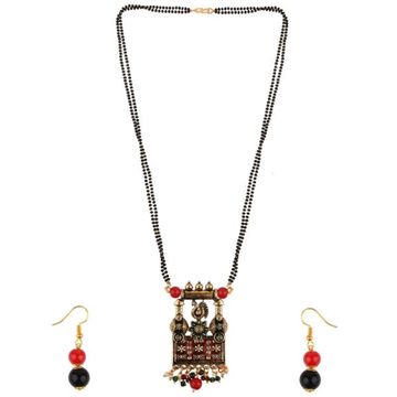 Black & Gold Beads Indian Traditiona lGold Plated Mangalsutra Ethnic Necklaces 