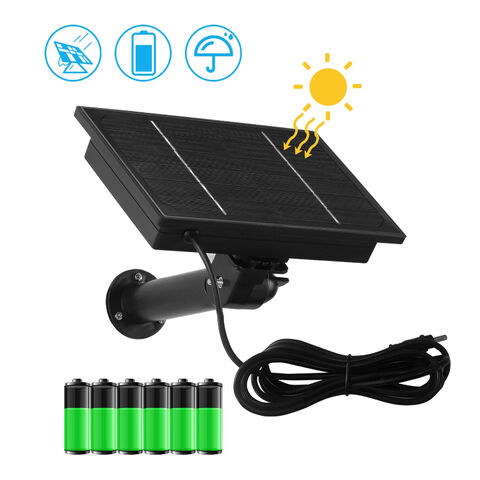 Panel solar de cámara de rastro de 5 W, kit de batería solar de 12 V,  batería recargable incorporada de 5200 mAh, accesorios de caza para cámara  de