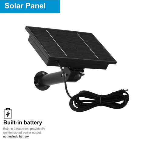 Buy Wholesale China 8w Black Solar Panel 5v Powered Ip Camera Built-in  18650 Battery Outdoor Waterproof Charged By Usb & Battery Built In Solar  Power at USD 29.75