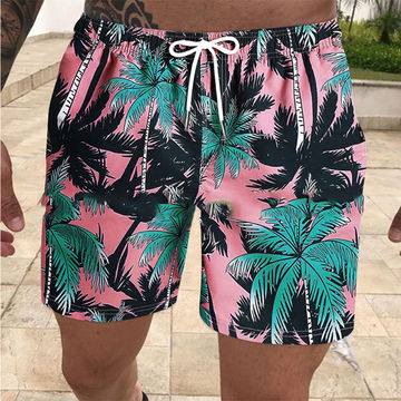 MENS FLORAL RED/WHITE  Swim Shorts Trunks Beach Summer Ready Pants SMALL