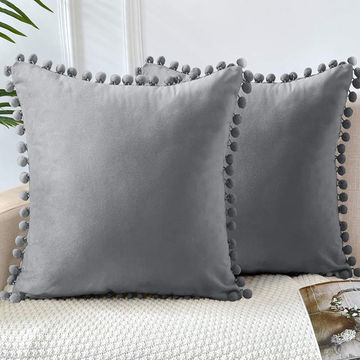 high end fabric Contemporary Geometric grey ivory Euro-sham cover with grey velvet piping Rohu lattice grey Only One Left