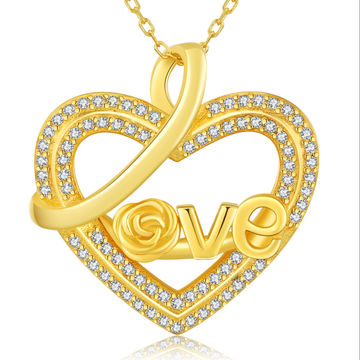 925 Sterling Silver Pendant Love Heart Lock Necklace Lady Jewelry