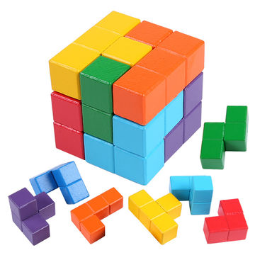 Puzzle en blocs - 9 Blocs - Y compris étagère avec bordure - Jouets Éducatif  - Jungle