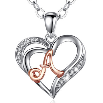 26 English Initial Letter Bracelet With Alloy Heart-shaped Charm