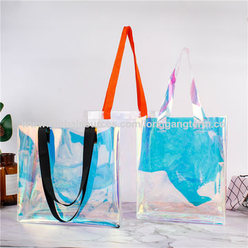 Clear Holographic Sports Duffle Bag, Laser Waterproof Pvc Gym Bag