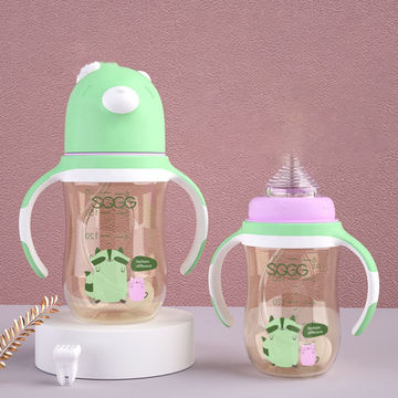 Cute Glass Baby Bottle Silicone Straw Water Drink Bottles For Baby Milk  Feeder