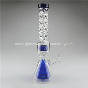 16 Inches Clear Straight Glass Water Pipe Bongs Hookah Beaker Bong Bubbler