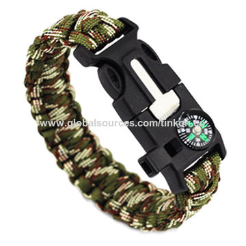 Paracord Survival Bracelet with Flint Stone Whistle Buckle Bottle Opener  Wristband Hiking Camping Emergency Equipment Military Style Bl18264 - China  Waterproof Survival Kit and Survival Kit price | Made-in-China.com