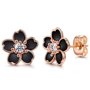 925 Sterling Silver Stud Earrings,cute Flower Ear Studs For Women