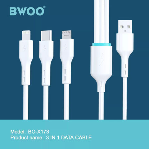 Buy Wholesale China Bwoo Factory Direct 5v 3a 3 In 1 Usb Cable, Fast ...