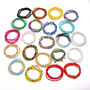 Collar Bohemio de Múltiples Capas con Cuentas Africanas de Cintura de Colores - Bisutería Étnica al Por Mayor