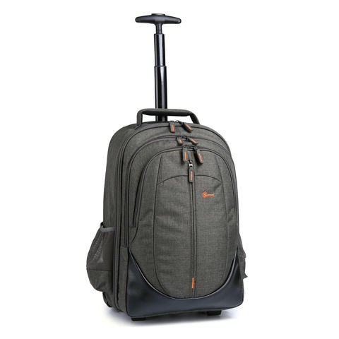 Mochila com rodas com compartimento para câmera e laptop, mochila para câmera e laptop com trolley