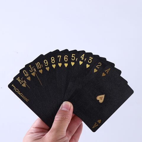1x waterproof gold plated porker PVC plastic playing cards for table games ZF