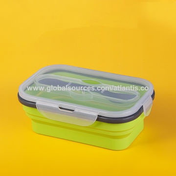 Buy Wholesale China Hot Sale Silicone Lunch Box Leak Proof Collapsible Food  Storage Meal Prep Container With Fork & Silicone Food Container at USD 2.1