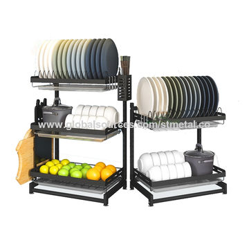 Dish Rack,3 Tier Dish Drying Drainer Rack,Ideal for Kitchen