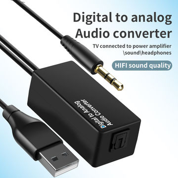 Convertisseur Audio D15 DAC numérique à Coaxial analogique USB, adaptateur  de décodeur, convertisseur de Fiber optique Jack 3.5mm pour PS4 HDTV DVD