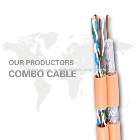 Cabo combinado RG6+CAT5e Figura 8 mais barato com CPR