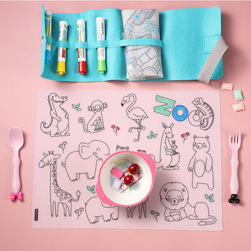 on The Table Silicone Dining Placemat, Pink