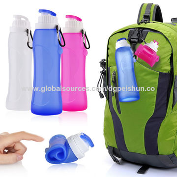 Buy Wholesale China Portable Folding Silicone Water Bottle With