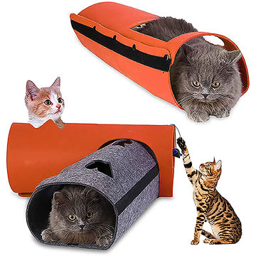 Tunnel pour Chat d'Intérieur Pliable à 3 Voies avec Papier Crépitant, Jouet Interactif pour Chat