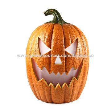 Lumière D'Arbre Halloween En Céramique/Plastique - Citrouille Orange Avec LEDs, Hauteur 20 Pouces