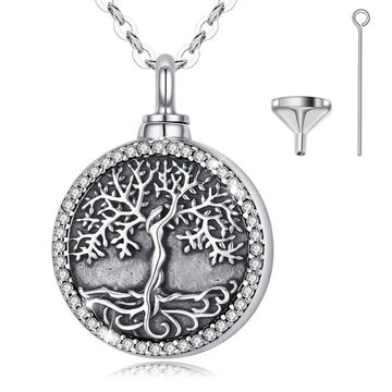 Tree of Life Urn Bracelet for Ashes 925 Sterling Silver Tree of