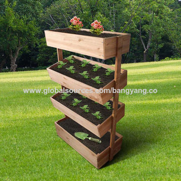 Wooden Raised Garden Bed Vertical Freestanding Elevated Planters 4 Container Bo Tier Planter Vegetable Gardens China On Globalsources Com Wooden Raised Garden Bed Vertical, Vertical Raised Garden Beds