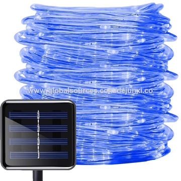 12m 100led Solar Rope String Light Outdoor Garden Decoration Waterproof ...