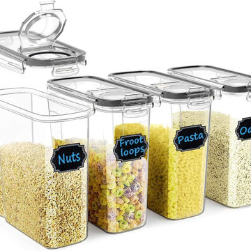 Plastic Kitchen Storage Box With Lid, Cereal Storage Containers Set