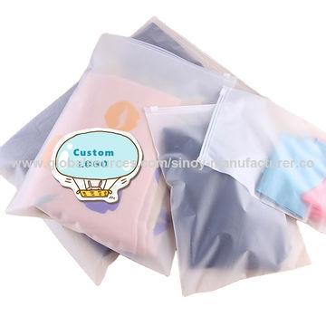 Buy Custom Zip Lock Bags With Logo Plastic Frosted Zipper Hijab Packaging  Bag Zipper Bags For Clothing Packaging from Yiwu Xusheng Clothing Co.,  Ltd., China