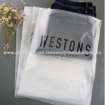 Buy Custom Zip Lock Bags With Logo Plastic Frosted Zipper Hijab Packaging  Bag Zipper Bags For Clothing Packaging from Yiwu Xusheng Clothing Co.,  Ltd., China