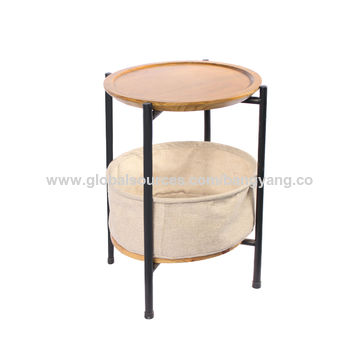 Round Nightstand Side Table With Storage Basket Living Room Furniture Unique Night Stands Bedroom Dark Small Tea China Modern Metal On Globalsources Com Storage Basket Living Room Furniture, Small Round Nightstand Table