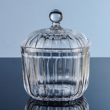 vintage glassware Vintage glass sugar bowl with lid sugar storage Crystal servingware