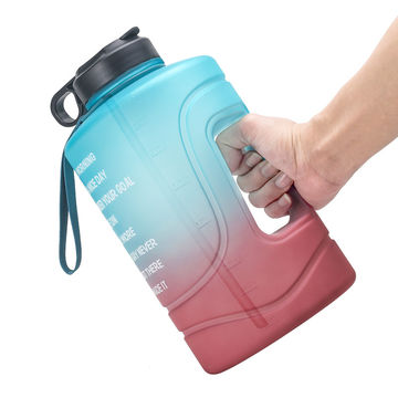 Botella de agua grande deportiva de 75 onzas / 2.2 L con asa de transporte,  contenedor gigante a prueba de fugas para gimnasio, fisicoculturismo
