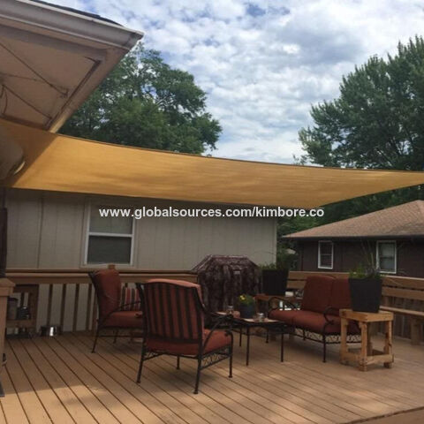 Rectangle Sun Sail Shade Canopy Sand UV Sunshade for Patio Deck Yard Backyard 