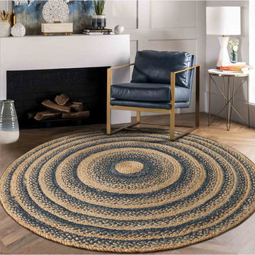 Indian Natural Jute Round Rugs Hand Braided style bohemian Home decor Jute Rugs