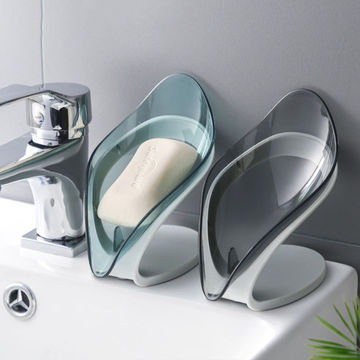 Leaf Shape Soap Box Drain Soap Holder Box Bathroom Shower Soap Holder Box Angle 