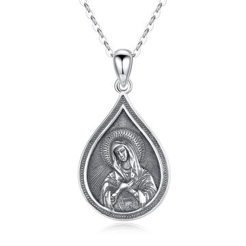Virgin Mary Sterling Silver Pendant Necklace | Zazzle