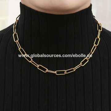 Buy Wholesale China Sweater Chain Stainless Steel Necklace & Paper Clip  Necklace at USD 1.3