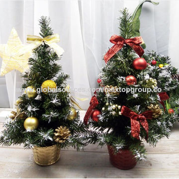 28cm Wooden Mini Christmas Tree Desktop Ornaments Merry Christmas Party Decor US 