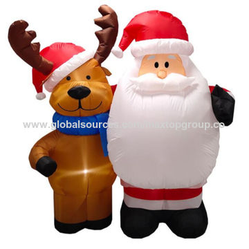 Bonhomme de Neige Gonflable de Noël avec Lumières LED et Branche à la Main pour Décoration de Jardin Intérieur/Extérieur