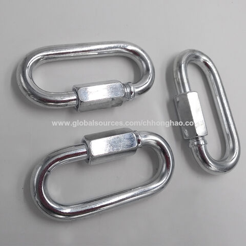Stainless Steel 304 Oval Quick Link Chain Fastener Marine Hook Carabiner 4mm 